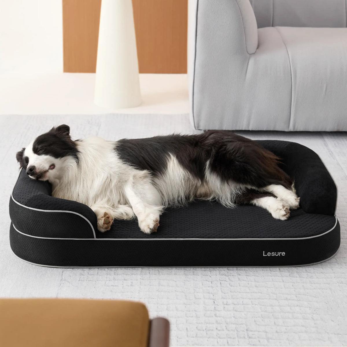 Lesure Realortho Dog Bed- Orthopedic Support Joint Protection for Large & Senior Dogs,Premium Memory Foam Orthopedic Bed for Senior Joint Support with Waterproof Washable Cover, Comfort Couch Sofa for Deep Sleep