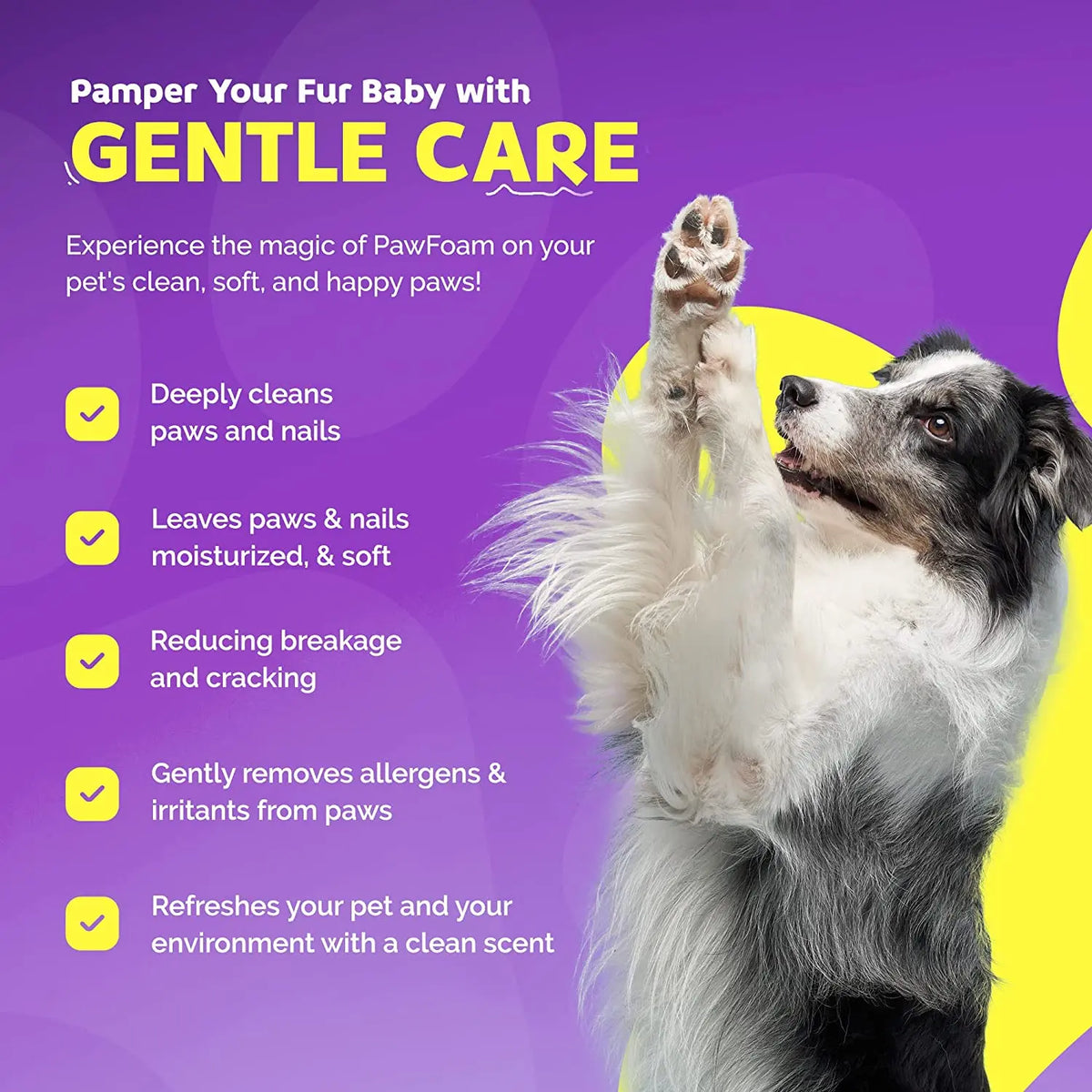 Pawfoam – Easy No-Rinse Pet Paw Cleaner for Dogs & Cats, Moisturizes and Nourishes, 5 FL. OZ.