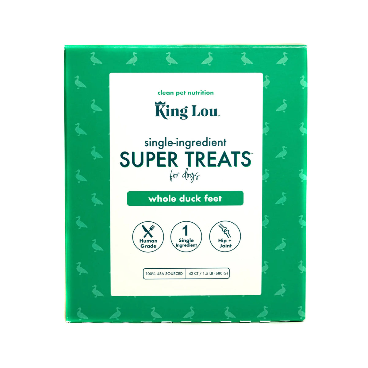 King Lou Whole Duck Feet Dental Treats for Dogs, Human-Grade, Single Ingredient, 100% USA Pet Supplies Chews All Natural Food