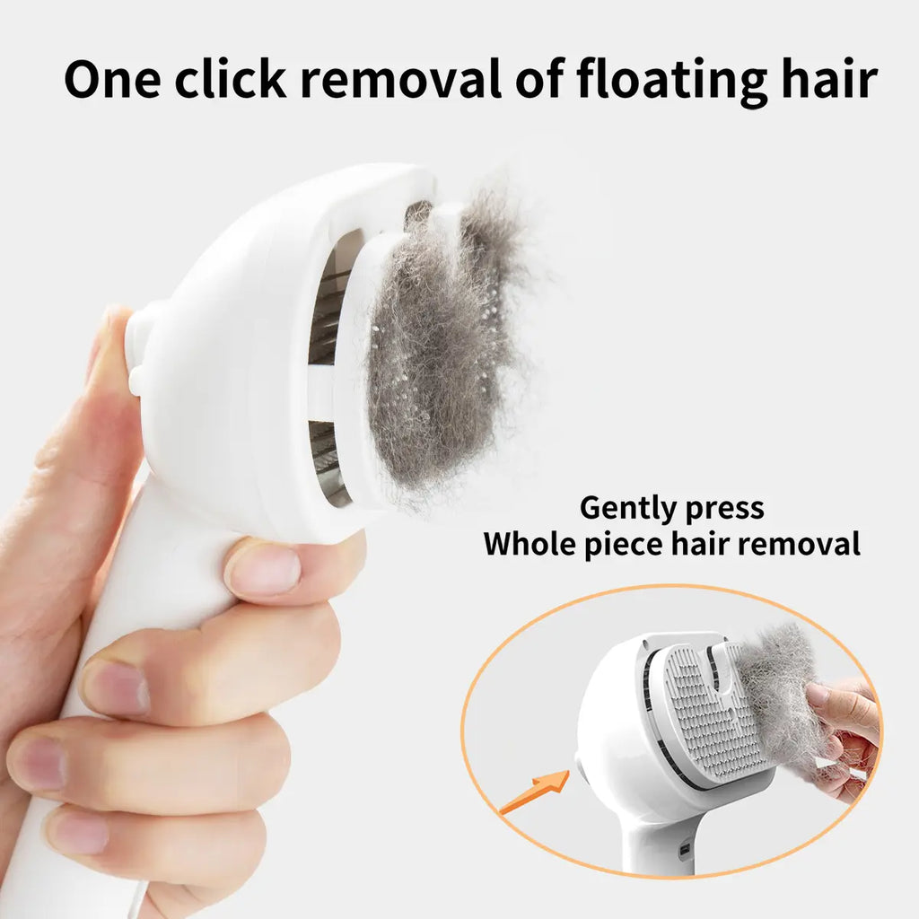 Pet Spray Hair Removal Comb, 1-Piece Pet Hair Brush, Pet Hair Cleaning Brush with Shedding Button, Cat Brush, Dog Brush, Cat and Dog Beauty and Massage Comb, Pet Supplies