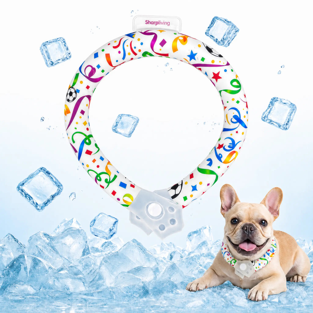 Reusable Pet Cooling Collar, 64°F PCM Ice Ring for Dogs & Cats, No Condensation Sweat-Free Dog Neck Ring, Fast Freeze Instant Heat Relief Neck Wrap for Summer Outdoor Walking, Travel & Anti-Heatstroke, Safe Premium TPU Chill Loop for Puppy & Large Dogs
